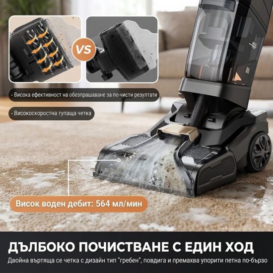 Перяща Прахосмукачка за Килими и Тапицерия Lubluelu X3 - 1000W, 4л, Черна