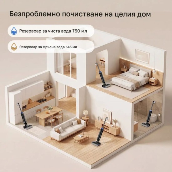 Вертикална Безкабелна Прахосмукачка Lubluelu T9, 15 000Pa