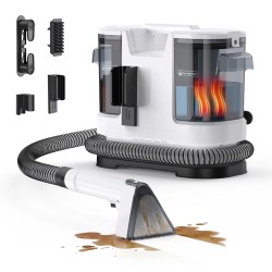 Перяща Прахосмукачка за Тапицерии и Килими с Топла Вода Lubluelu V8 - 1400W, 15 000Pa, Бяла