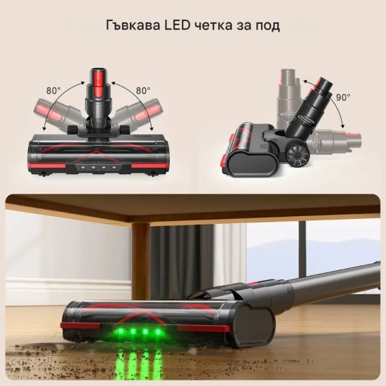 Вертикална Безкабелна Прахосмукачка Lubluelu G11 – 400W, 80AW