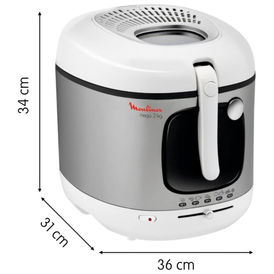 Фритюрник Moulinex Mega AM4800 - 2100W, 3.3л, Бял