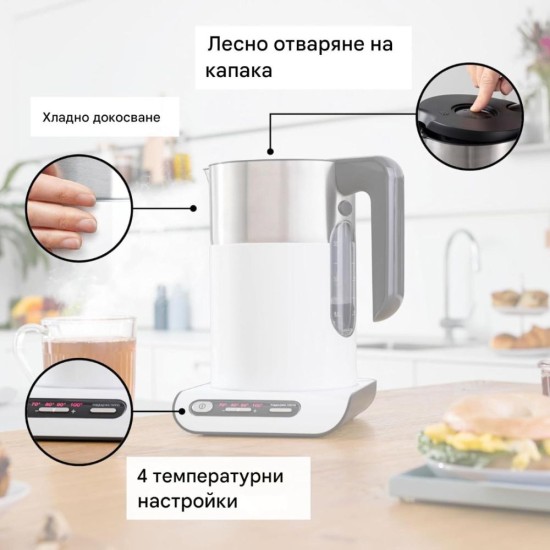 Безкабелна Електрическа Кана за Вода Bosch Styline TWK8611P 1.5L