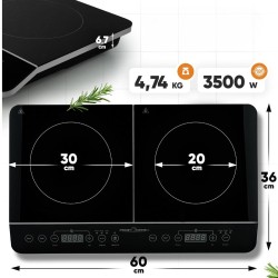 Двоен Индукционен Стъклокерамичен Котлон ProfiCook PC-DKI 1067 - 3500W, Черен