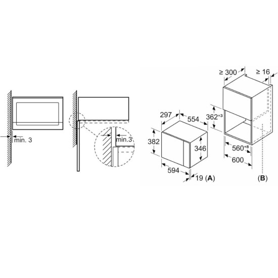 Микровълнова Фурна за Вграждане Bosch BFL520MS0 - 800W, 20л, Черна