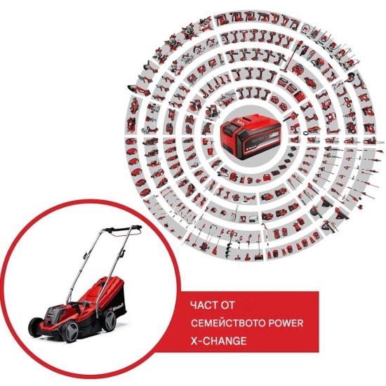 Акумулаторна Косачка за Трева Einhell GE-CM 18/33 Li - 18V, 33см, Червена