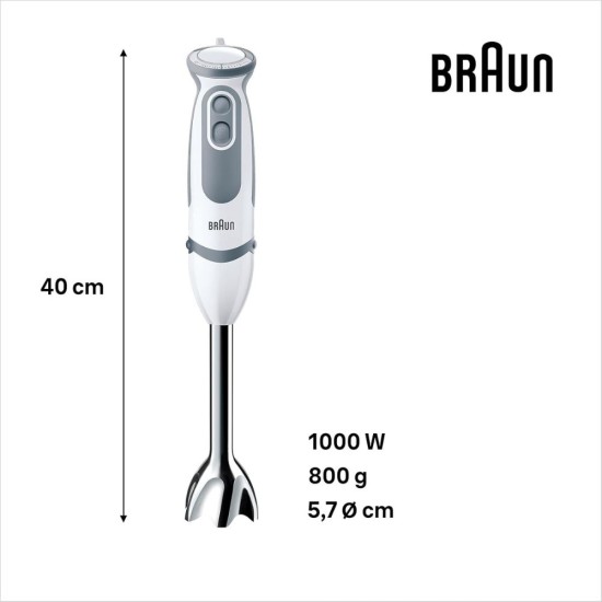 Пасатор с 21 Скорости и Турбо Функция Braun MQ5235WH 5 Vario, 1000W