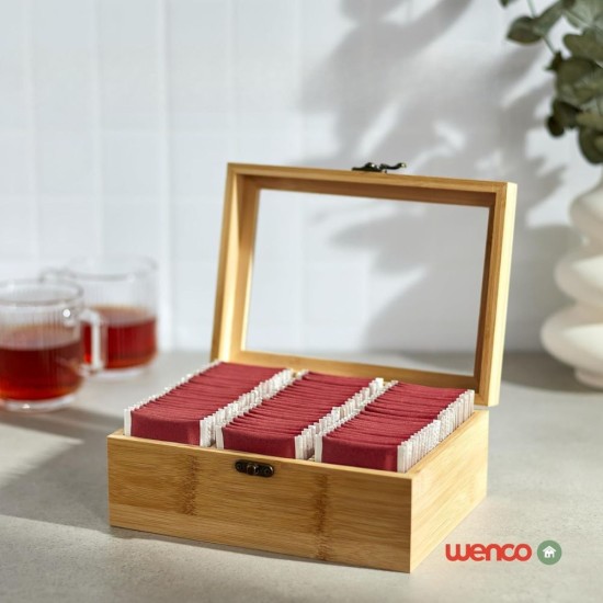 Кутия за Чай от Бамбук с 6 Отделения Wenco Premium