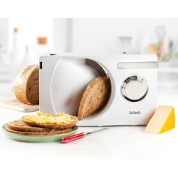 Електрическа Слайс Машина за Рязане на Хляб Сирена Колбаси DOMO DO523S - 120W, Бяла