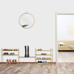 Метална Поставка Етажерка за Обувки на 4 Нива Relaxdays - до 12 Чифта, Златист Цвят