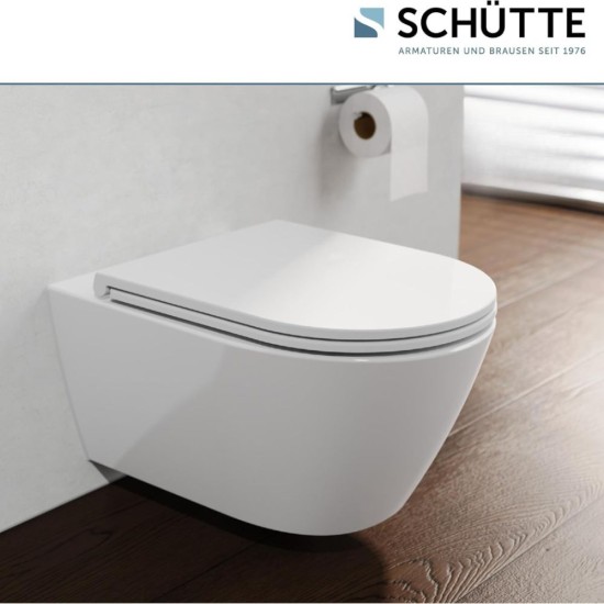 Тоалетна Седалка с Плавно Затваряне Schütte 83610-A - D-Форма, Бяла