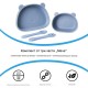 Силиконов Комплект за Хранене на Бебета и Малки Деца  Qshare Bear Blue – 4 части