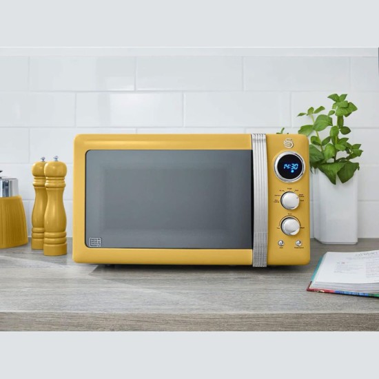 Микровълнова Фурна с Ретро Дизайн Swan SM22030YELNEU 20L
