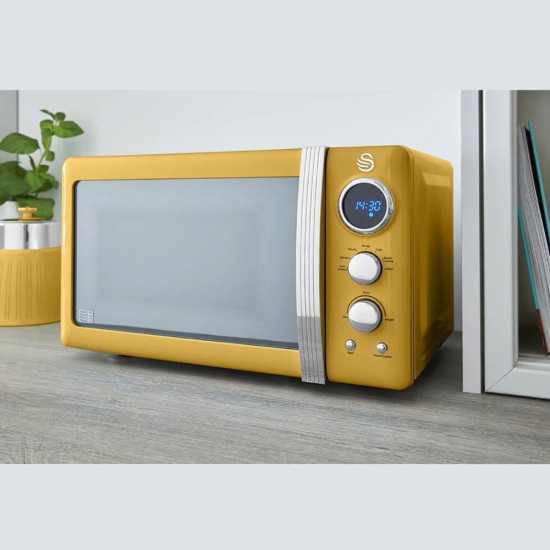 Микровълнова Фурна с Ретро Дизайн Swan SM22030YELNEU 20L