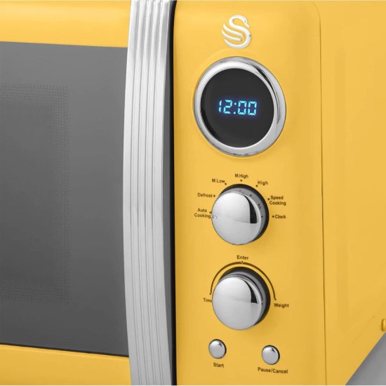 Микровълнова Фурна с Ретро Дизайн Swan SM22030YELNEU 20L