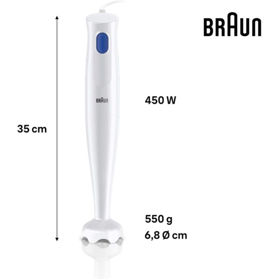 Кухненски Пасатор Braun MQ10.000P MultiQuick 1 – 450W, Бял