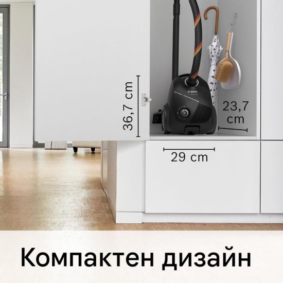 Прахосмукачка Bosch Serie 2 BGDS2CHAMP – 600W, Черна