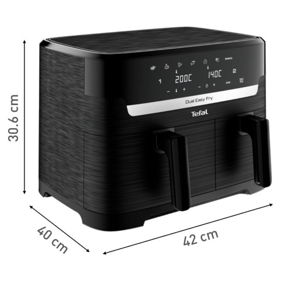 Еър Фрайър с Две Зони за Готвене Tefal Dual Fryer EY901810, 8.3L