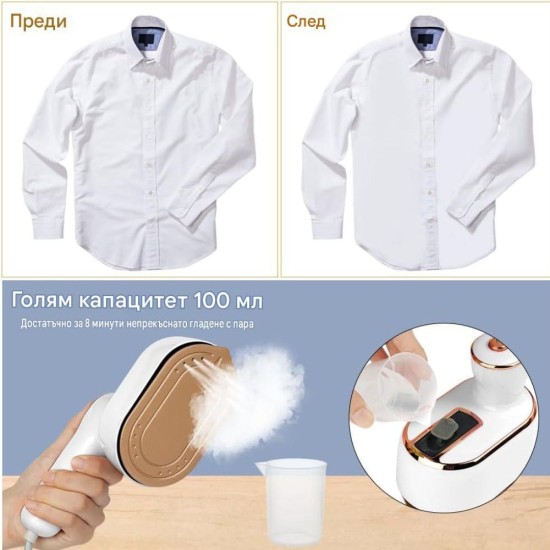Мини Туристическа Парна Ютия AUAUY M1-3631287 – 1000W, Бяла