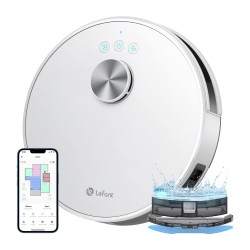 Робот Прахосмукачка с Моп и LiDAR Навигация Lefant M1, Бял