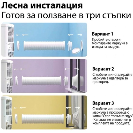 Мобилен Климатик Comfee Breezy Cool Pro 2.6 - 9000 BTU, 2.6 kW, Бял