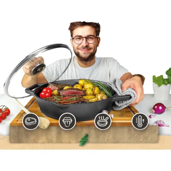 Чугунен Тиган KRUSTENZAUBER KRZ 60 – Ø32 см - Идеален за Всякакви Котлони