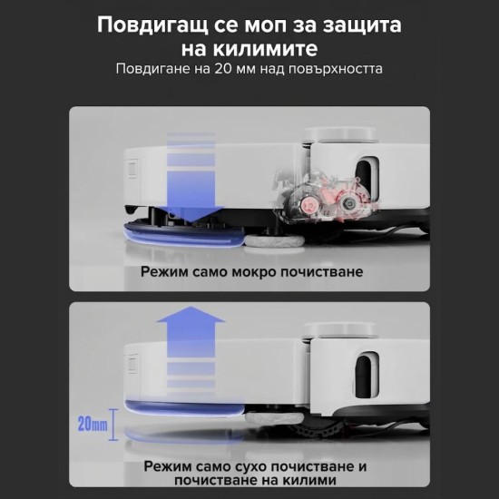 Робот Прахосмукачка Roborock S8 MaxV Ultra – 10 000Pa, Бял
