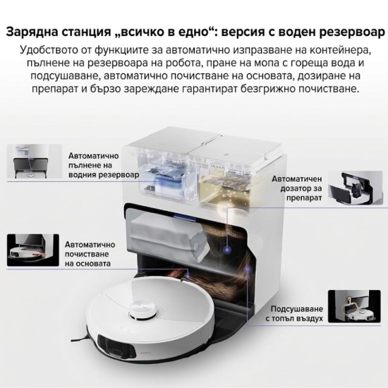 Робот Прахосмукачка Roborock S8 MaxV Ultra – 10 000Pa, Бял