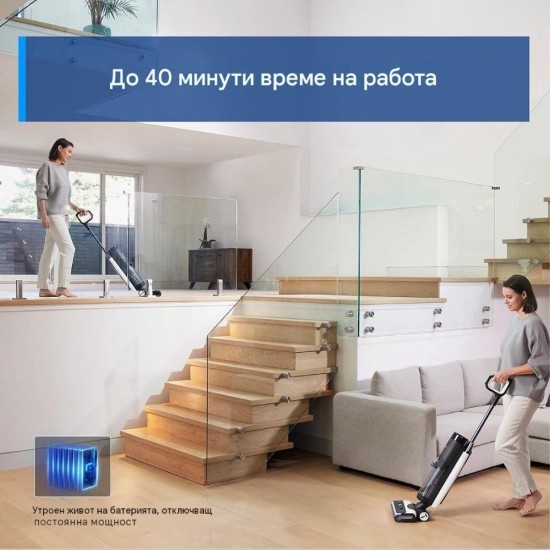 Безкабелна Вертикална Прахосмукачка с Моп Tineco S7 FlashDry – 230W, Черна