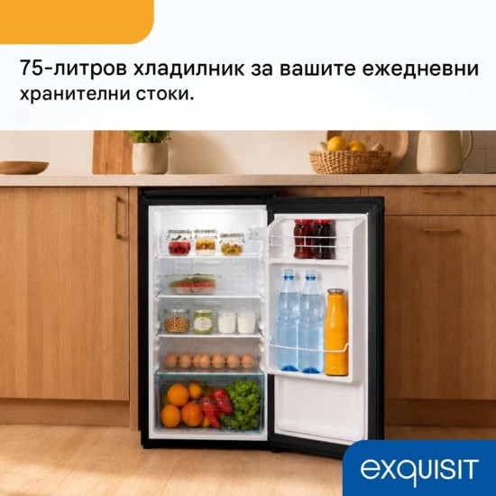 Мини Хладилник Exquisit KS585-V-091E - 75л, Черен