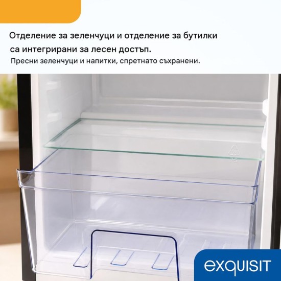 Мини Хладилник Exquisit KS585-V-091E - 75л, Черен