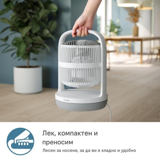 Настолен Вентилатор Philips CX2050/00 – 738 m³/h, 24W, Бял