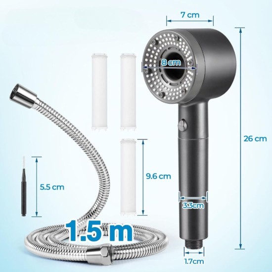 Душ Слушалка с 5 Режима на Водната Струя Blendura Shower Head – 2.8 л/мин