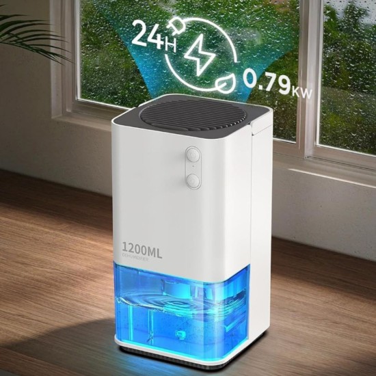 Влагоуловител EasyAcc KW-CS01 1200 мл - Тих и Компактен, за Помещения до 20 м² 