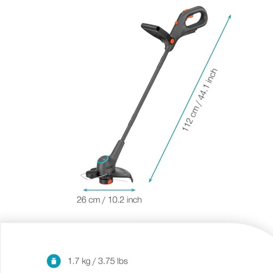 Акумулаторен Тример за Трева Gardena EasyTrim 25/18V 14704-55 - 25.8см, Сив