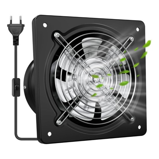 Вентилатор за Баня и Кухня Yrichtra FD-150-2 - 40W, 525m³/h, Черен