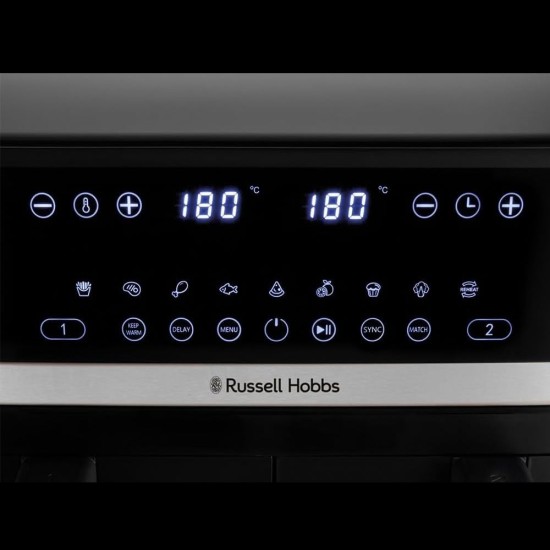 Еър фрайър с Две Кошници Russell Hobbs Satisfry 27681-56 - 2800W, 9л, Черен