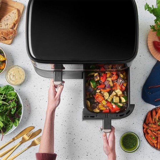 Еър фрайър с Две Кошници Russell Hobbs Satisfry 27681-56 - 2800W, 9л, Черен