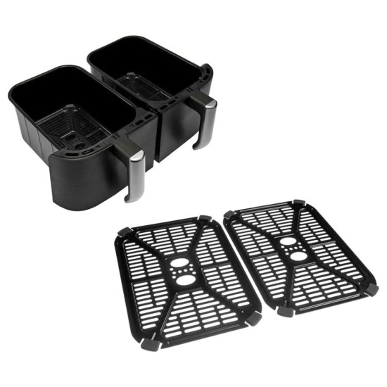 Еър фрайър с Две Кошници Russell Hobbs Satisfry 27681-56 - 2800W, 9л, Черен