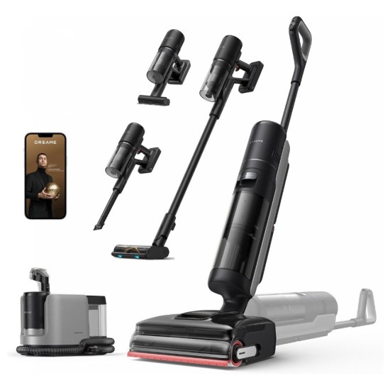 Вертикална Прахосмукачка за Сухо и Мокро Почистване Dreame H15 Mix - 23 000Pa, Черна