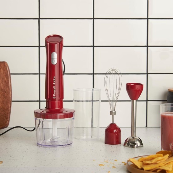 Ръчен Пасатор, Чопър и Бъркалка 3 в 1 Russell Hobbs Desire 27142-56, 500 W, Червен