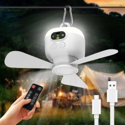 Преносим Таванен Вентилатор с LED Лампа TUIBEIDAMAI 1 US - 40W, Бял