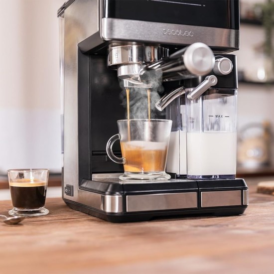 Еспресо Кафемашина Cecotec Power Espresso 20 Touch & Cream - 1350W, 20 bar, Черна
