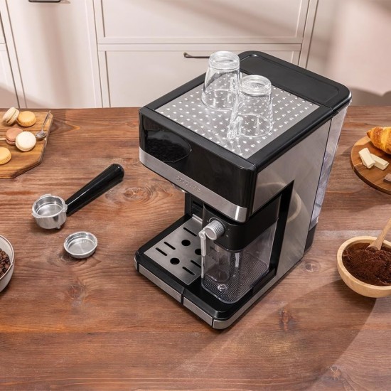 Еспресо Кафемашина Cecotec Power Espresso 20 Touch & Cream - 1350W, 20 bar, Черна