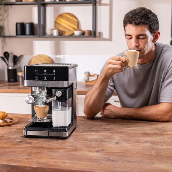 Еспресо Кафемашина Cecotec Power Espresso 20 Touch & Cream - 1350W, 20 bar, Черна