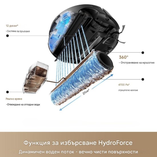 Робот Прахосмукачка MOVA S70 RLZ12 - 28000Pa, Черен
